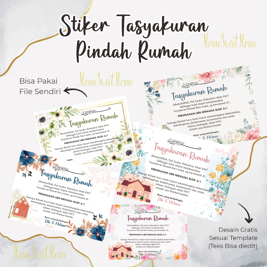 Jual STIKER RUMAH / STIKER TASYAKURAN RUMAH / TASYAKURAN PINDAHAN