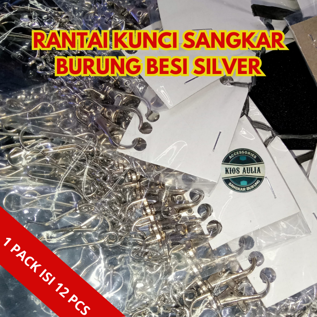 Jual Rantai Kunci Sangkar Besi Gembok Pintu Kandang Burung 1 Pack Isi