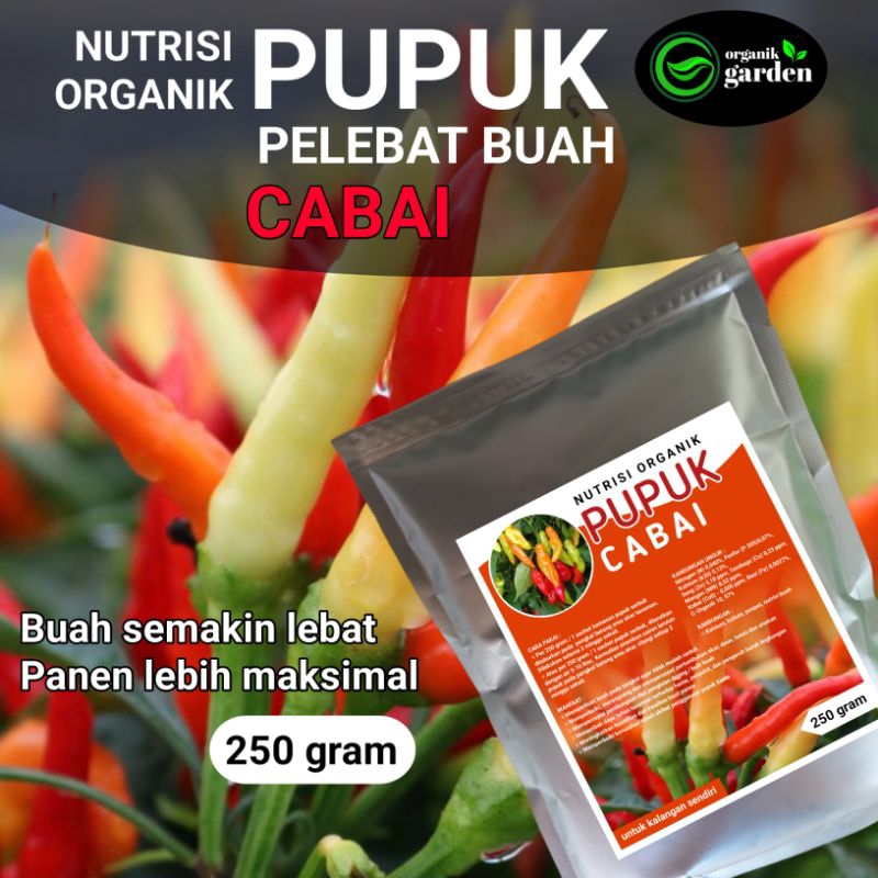 Jual Pupuk Pelebat Buah CABAI | Booster Nutrisi Organik 250 Gram ...