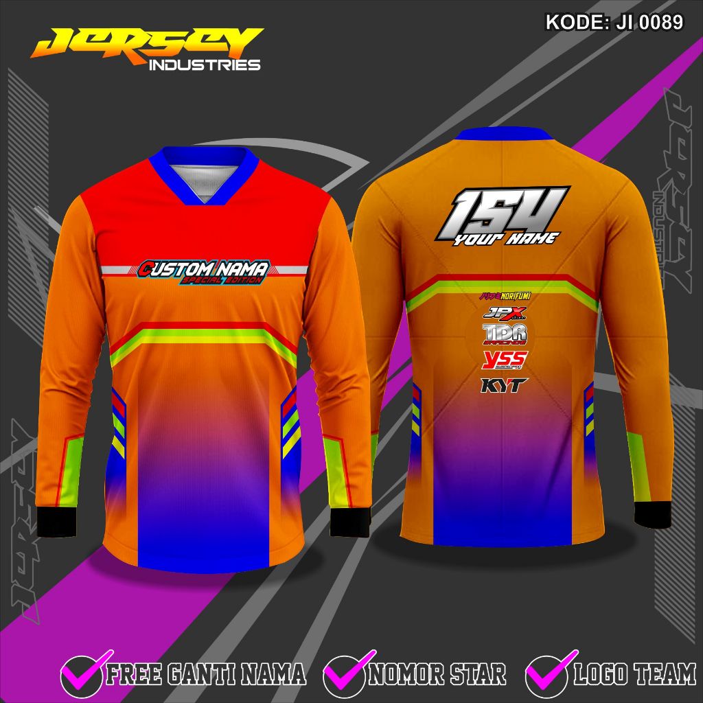 Jual Custom Jersey Racing Full Printing, Bisa Ubah Nama Dan Nomor ...