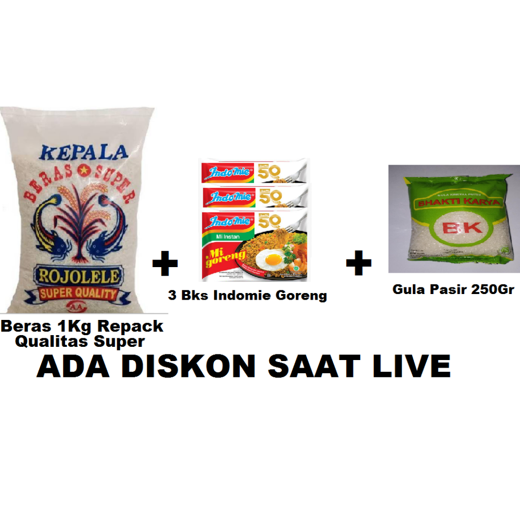 Jual Paket Sembako Murah Beras Kg Indomie Bks Gula Kemasan Gram Rafka Aulia