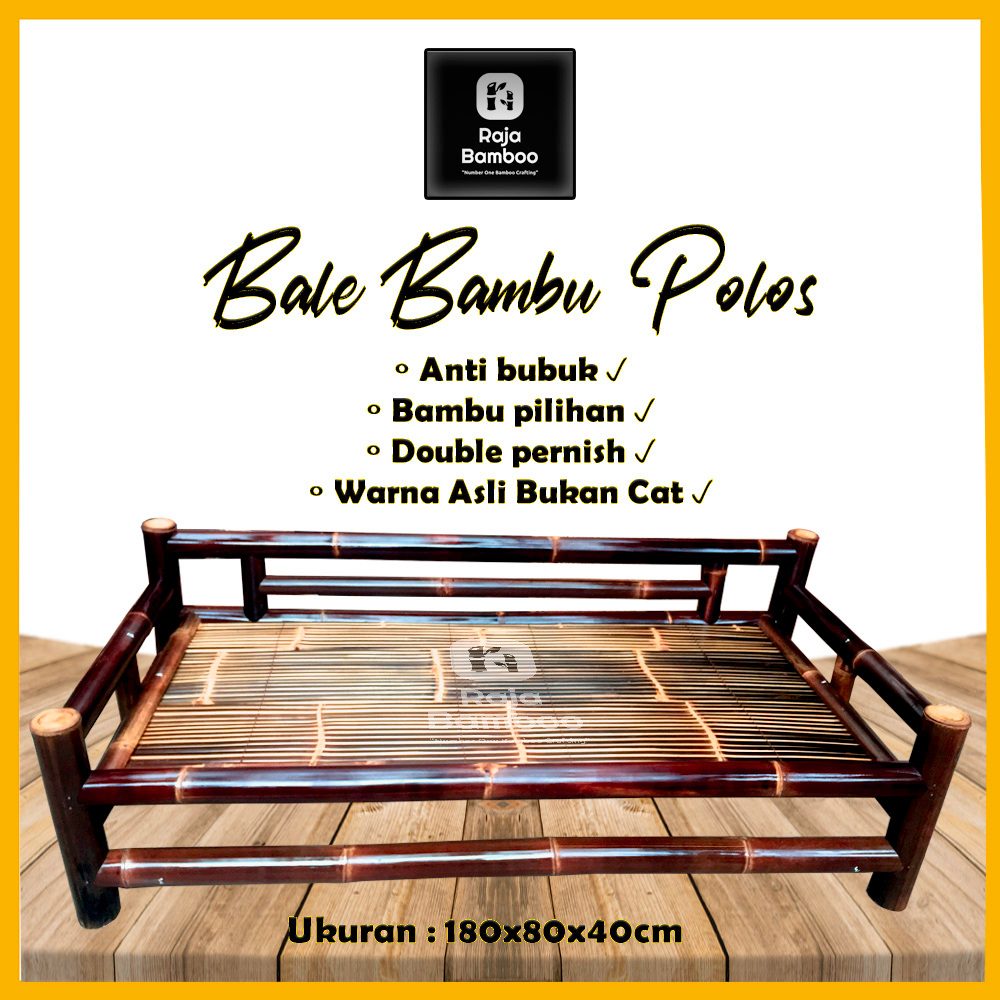 Jual Free Ongkir Bale Bambu Hitam Polos Bench Bambu Bale Bambu Estetik Ukuran 180 X 1466