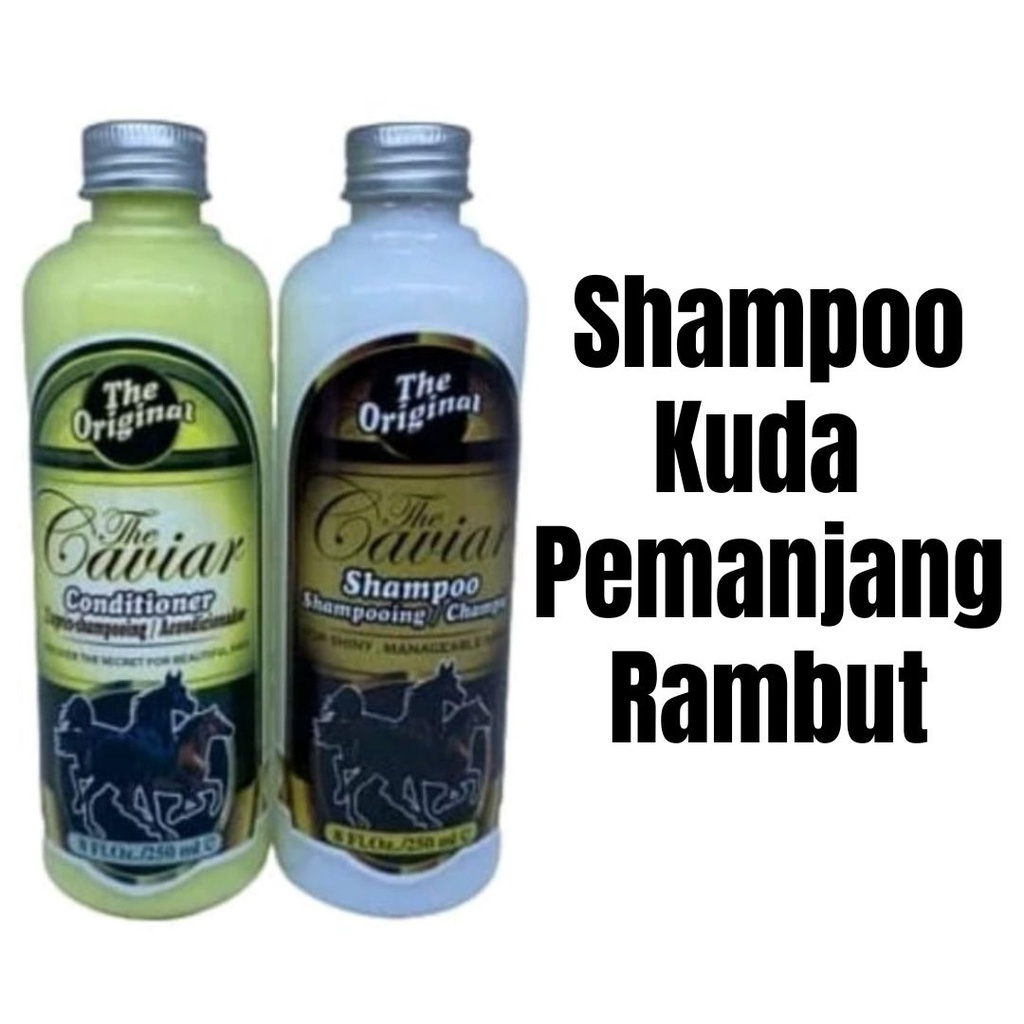 Jual Shampoo Kuda Caviar Paket 2In1 Shampo Dan Conditioner Pemanjang Rambut Penebal Rambut