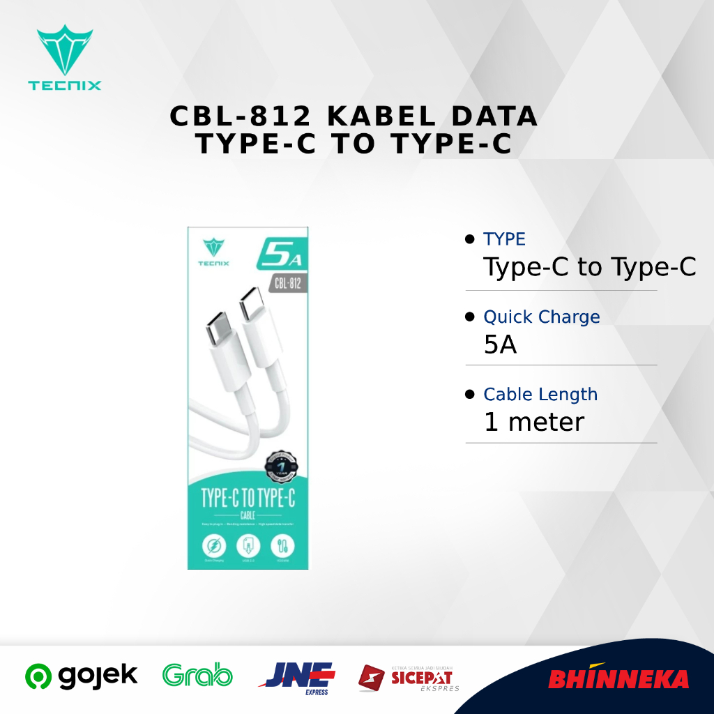 Jual Tecnix Cbl Kabel Data Type C To Type C A High Speed Data