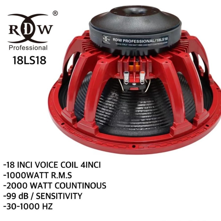 Jual Speaker komponen 18 inch rdw 18ls18 asli magnet cembung | Shopee ...
