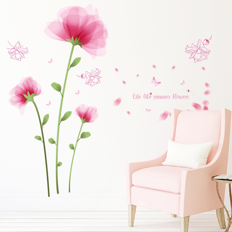 Jual Reliza Wall Sticker Roman Blossom Pink Flowers Bunga Sakura Lily ...