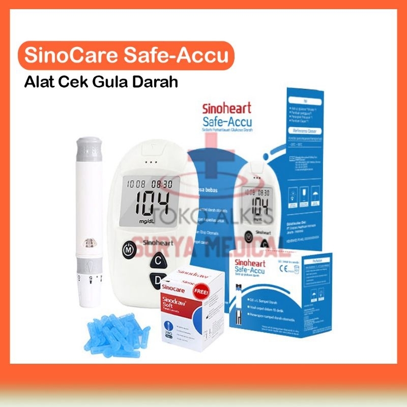 Jual Sinocare Safe Accu Alat Cek Gula Darah S Tes Strip Shopee Indonesia