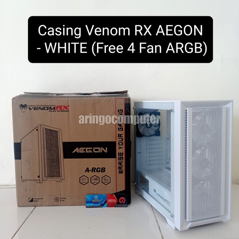 Jual Casing Venom RX AEGON - WHITE (Free 4 Fan ARGB) | Shopee Indonesia