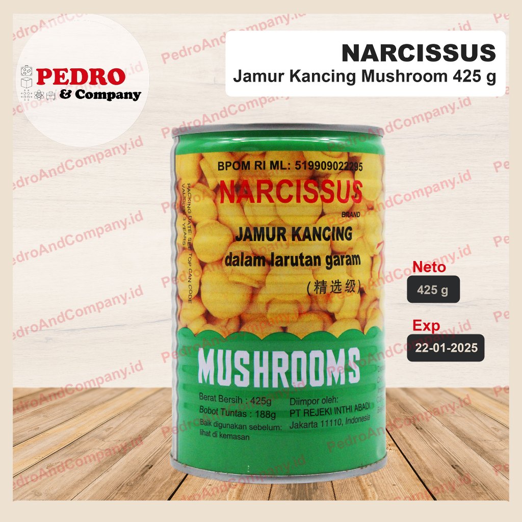 Jual Narcissus Mushroom Jamur Kancing 425 Gr Dalam Larutan Garam