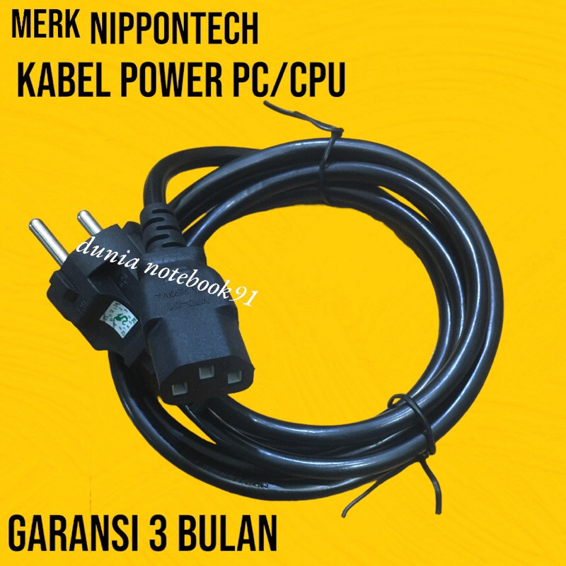 Jual Kabel Power Pc Kabel power Monitor Original Nippontech Panjang 1 ...