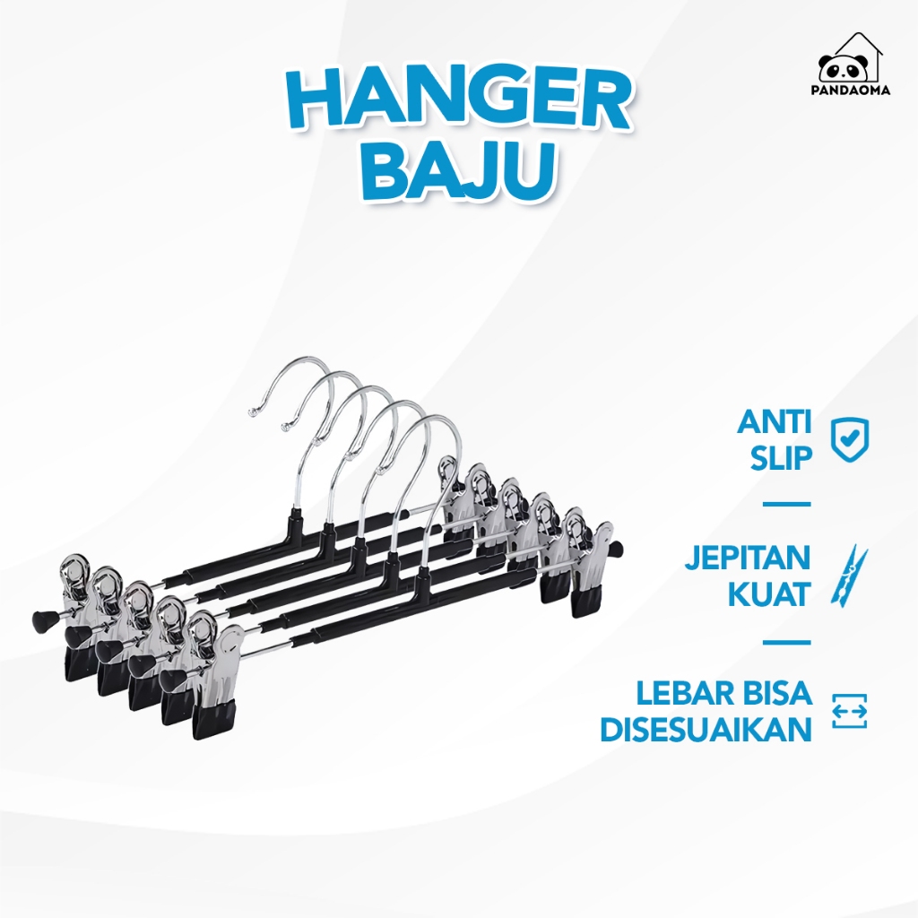 Jual Pandaoma Hanger Celana Gantungan Baju Jepit Dan Hanger Jepit Besi Shopee Indonesia