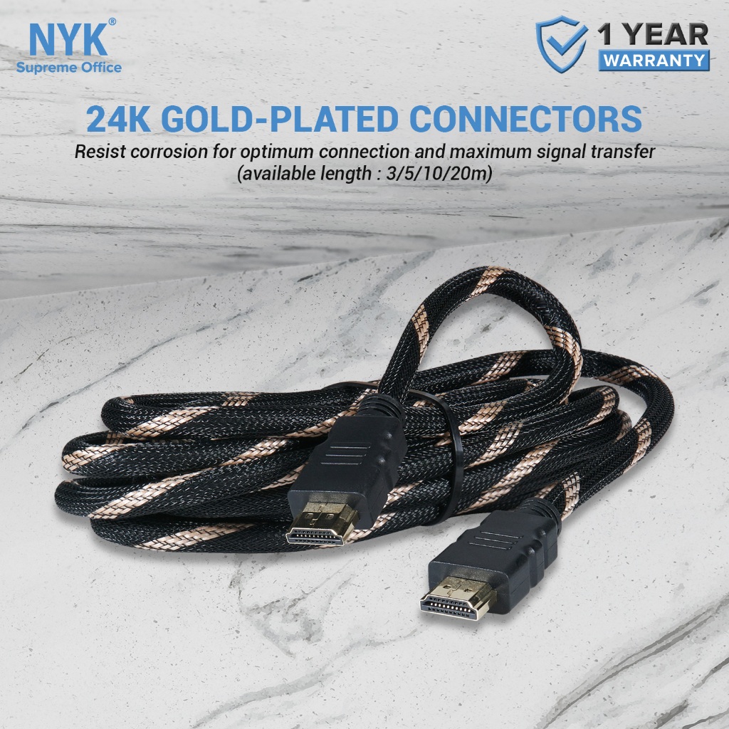 NYK Kabel HDMI 3D 19+1 Ethernet 1.5 Meter [BISA COD] Cable HDMI 8K HDMI KARET (6)