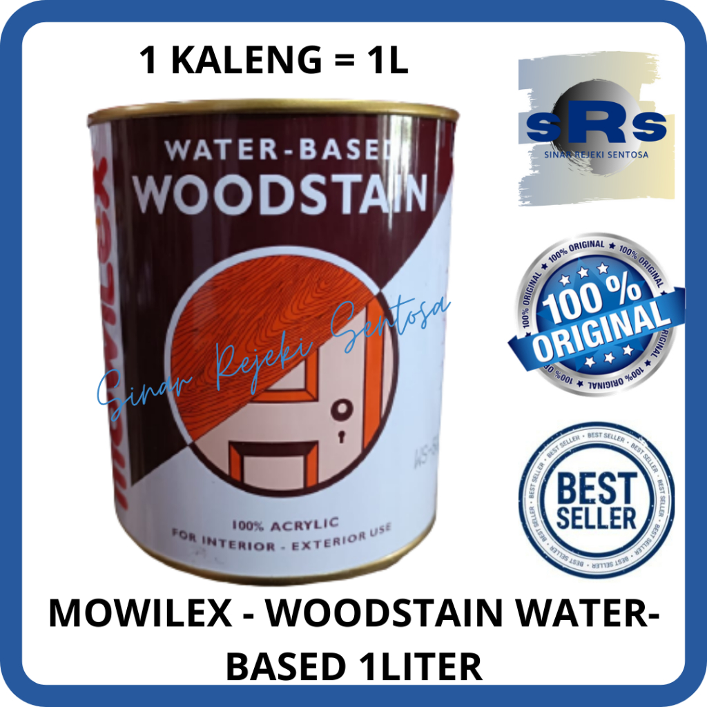 Jual Mowilex Woodstain Waterbased Cat Politur Kayu Liter Shopee Indonesia