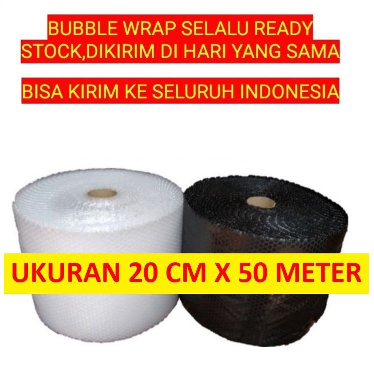 Jual Bubble Wrap Roll Hitam Bening 20cm x 50 meter Jawa Tengah