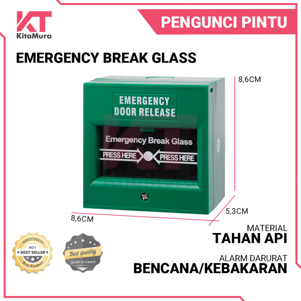 Jual Emergency Break Glass Fire Alarm Break Glass Door Alarm