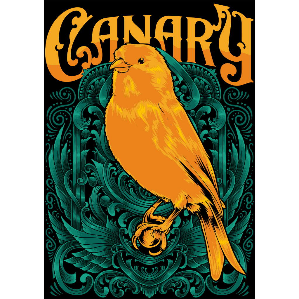 Jual Kaos Kenari Kicau mania canary kaos hitam combed 24s dtf | Shopee