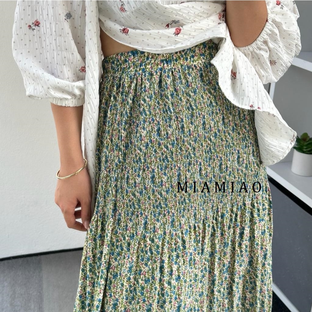 Jual Rok Motif Bunga Floral / Rok Plisket Panjang | Shopee Indonesia