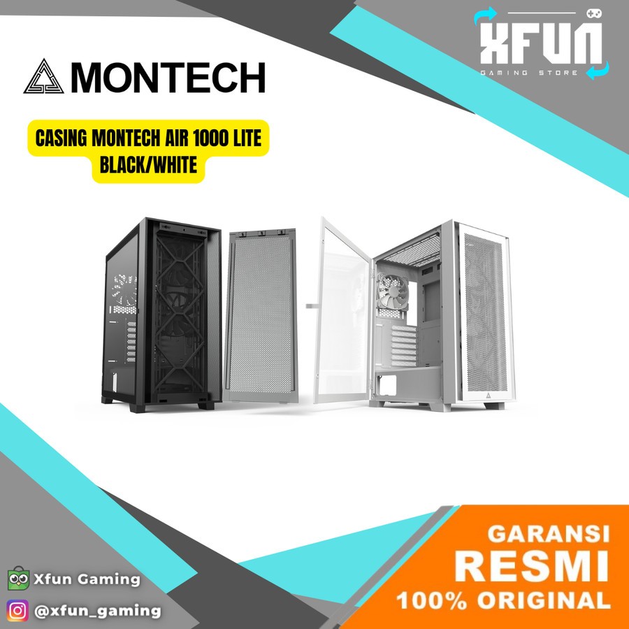 Jual Casing MONTECH AIR 1000 LITE BLACK/WHITE | Shopee Indonesia