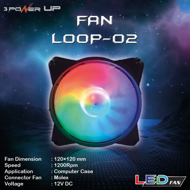 Jual Fan Casing 12cm Power Up LOOP FL-02 RGB Light LED 12 Cm | Shopee ...