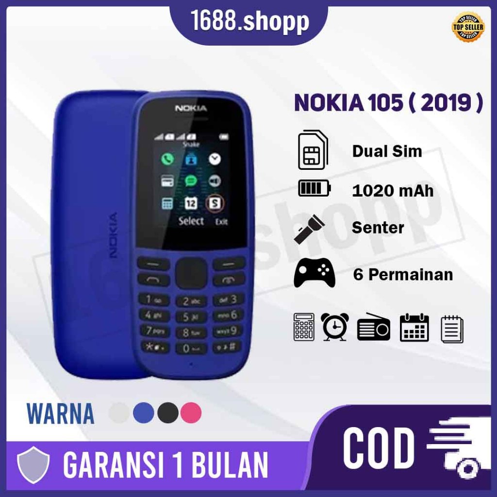 Jual NOKIA 105 2019 Garansi Bisa Indonesia 105 Dual Sim 2019 | Shopee ...