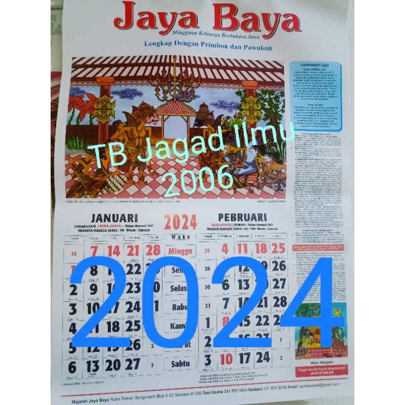 Jual KALENDER JAYA BAYA 2024 JAWABAYA ORIGINAL (BUKAN KW) | Shopee ...