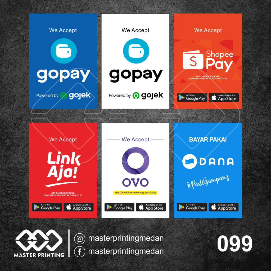 Jual 099 - Stiker E-Wallet, OVO, DANA, Gopay, Shopee Pay, Dan Link Aja ...