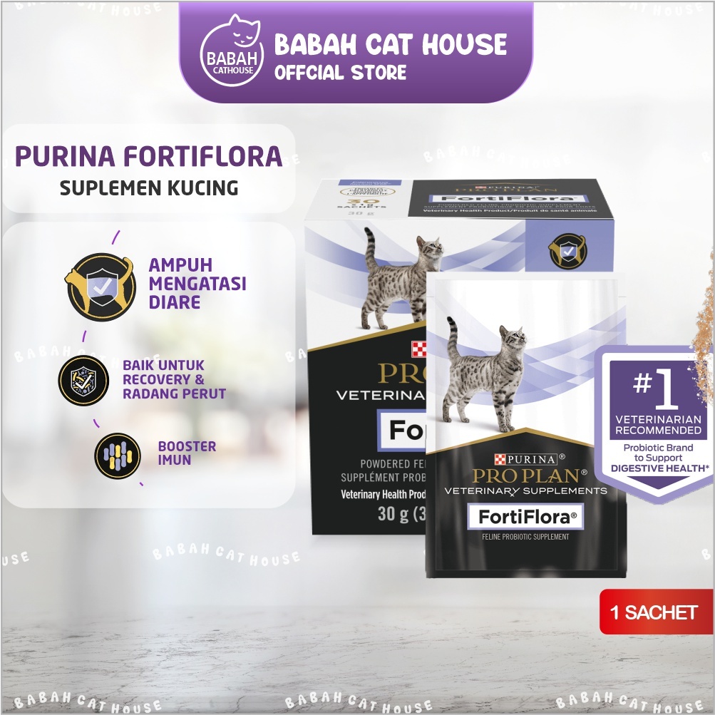 Jual Purina FORTIFLORA Proplan Probiotik Kucing Obat Diare Mencret