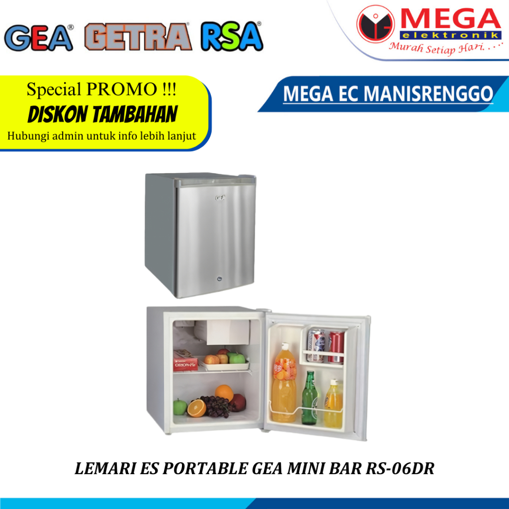 Jual LEMARI ES PORTABLE GEA RS-06DR / RS 06DRR KULKAS PORTABLE 46 LITER