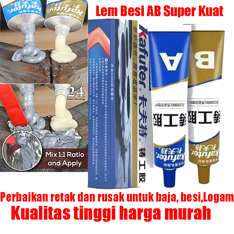 Jual Lem AB Epoxy Super Kuat Tahan Panas 150°C Perbaikan Metal Besi ...