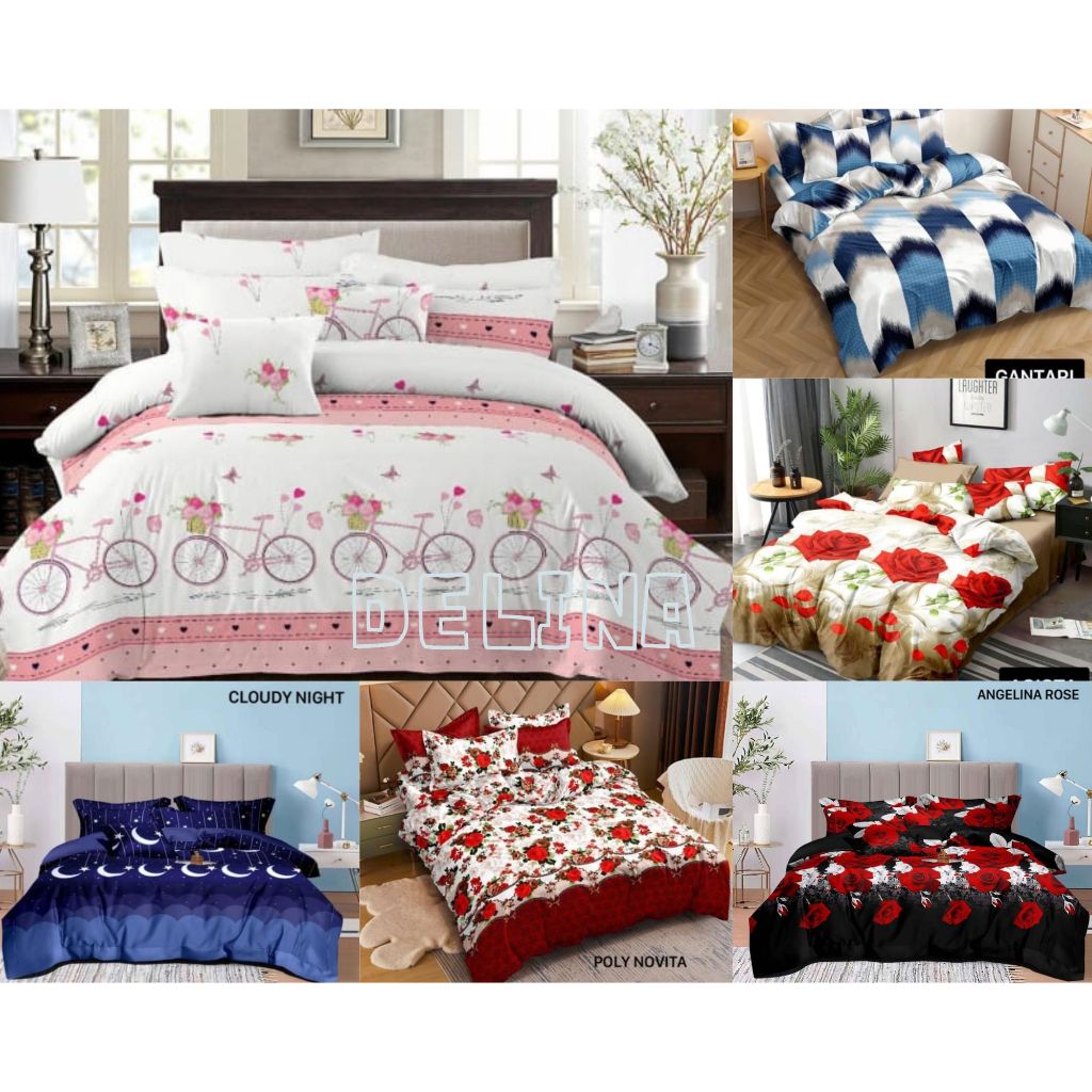 Jual BEDCOVER SET MOTIF TERBARU 90x200 120x200 160x200 180x200 200x200