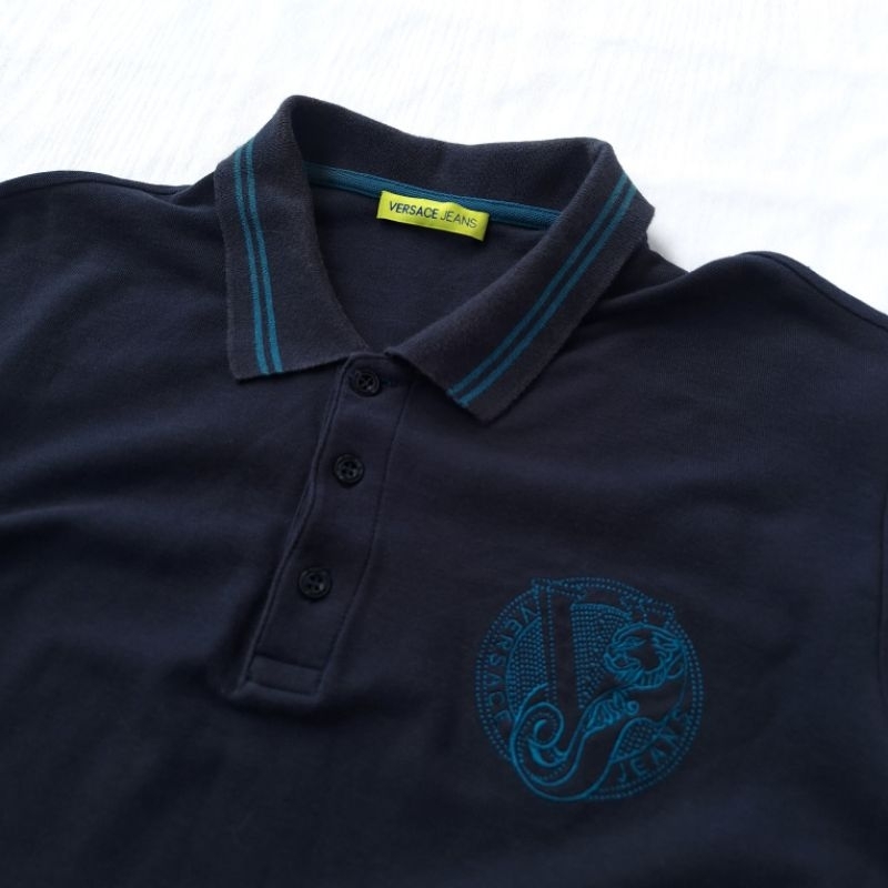 Jual VERSACE POLO SHIRT NAVY Shopee Indonesia