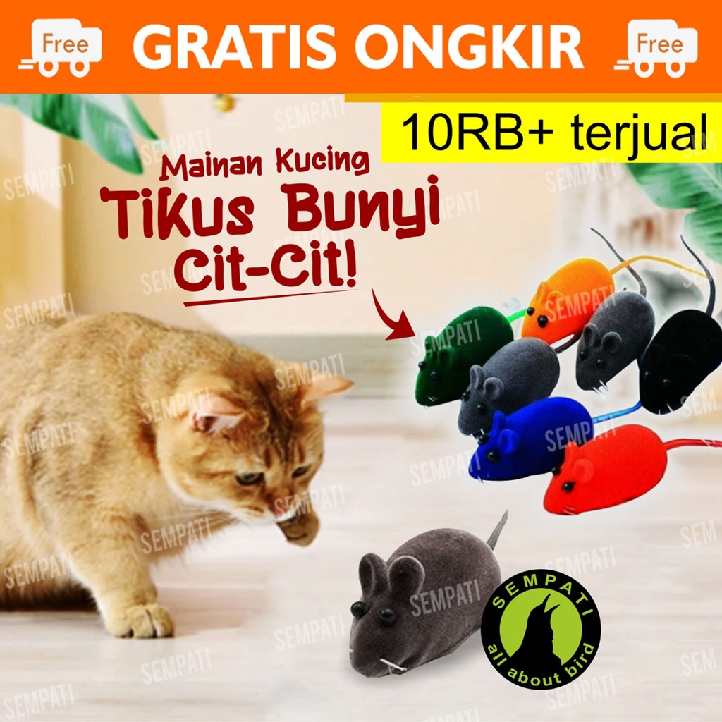 Jual TIKUS CIT CIT Mainan Kucing Interaktif Bentuk Tikus Bunyi Cit Cit ...