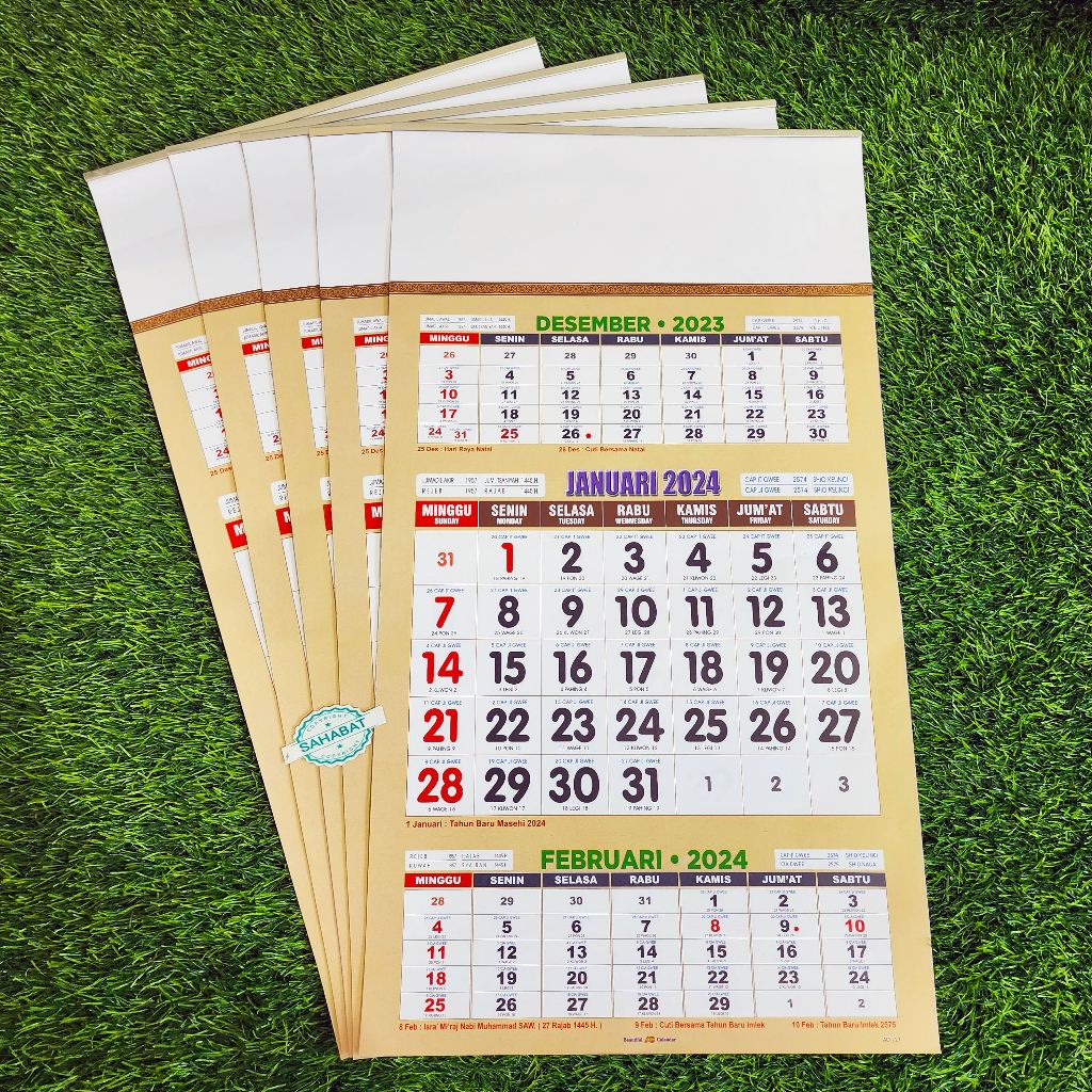 Jual KALENDER ANGKA BANYAK WARNA AO727/ KALENDER KERJA SEMI LUXX FULL