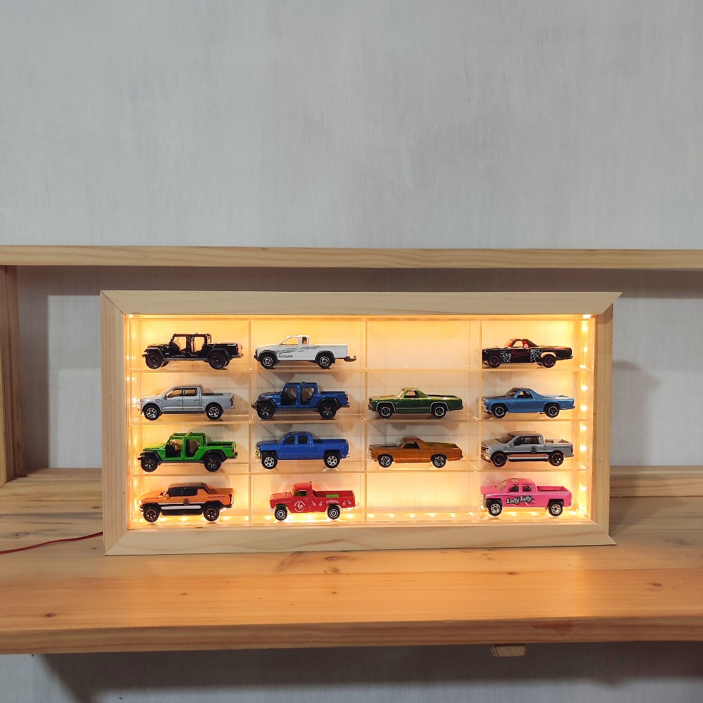 Jual 16 slot rak hotwheels jati belanda akrilik | Shopee Indonesia