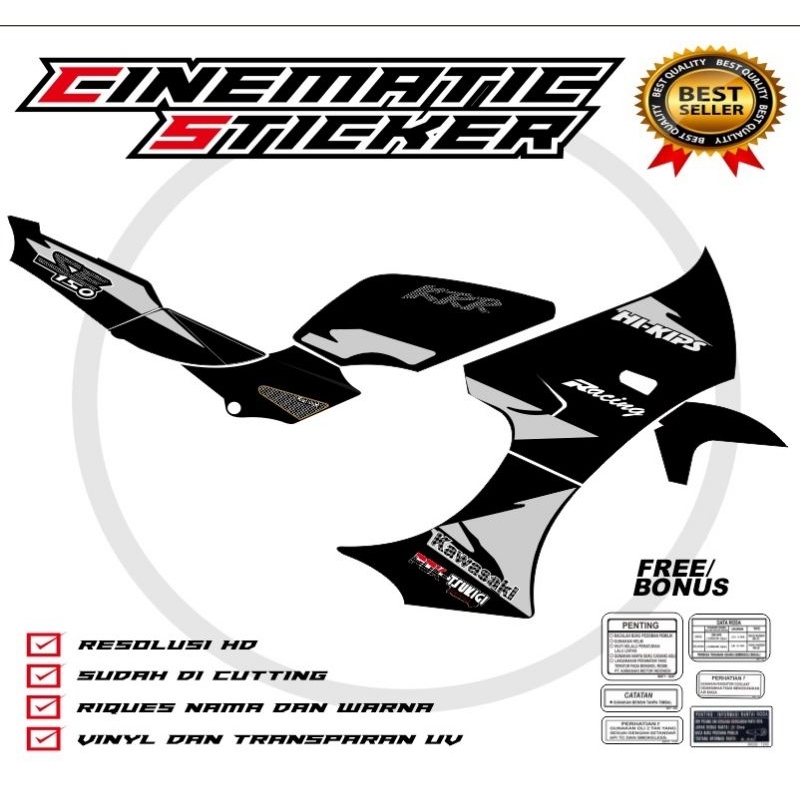 Jual sticker striping ninja KRR SSR body hitam variasi transparan ...