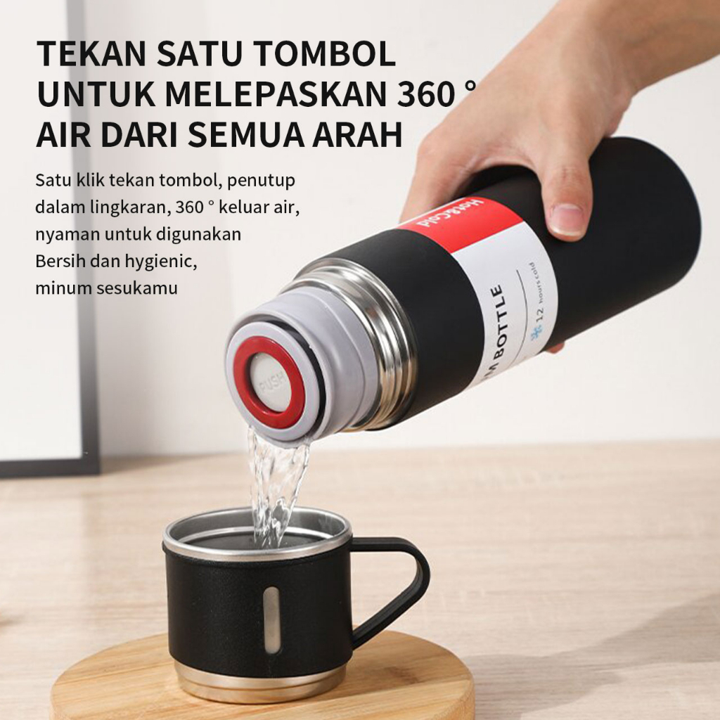 Jual Thermos Vacum Flask Set 3 in 1 / Thermos Sultan Stainless / Botol