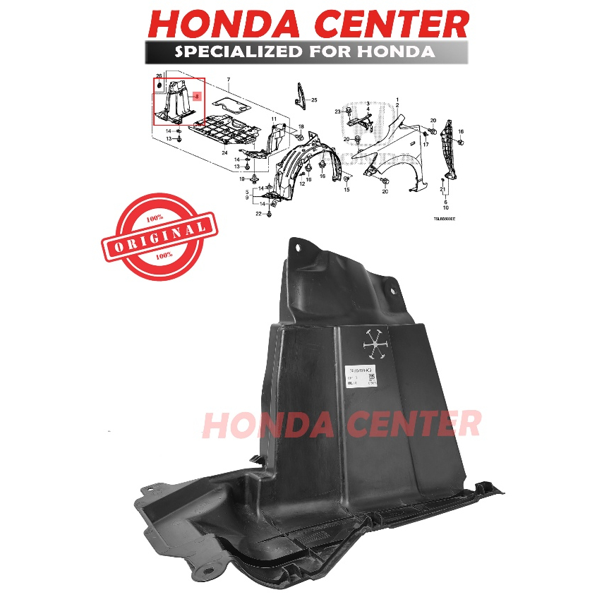 Jual Cover splash sampan dek mesin engine kiri kanan mobil honda JAZZ
