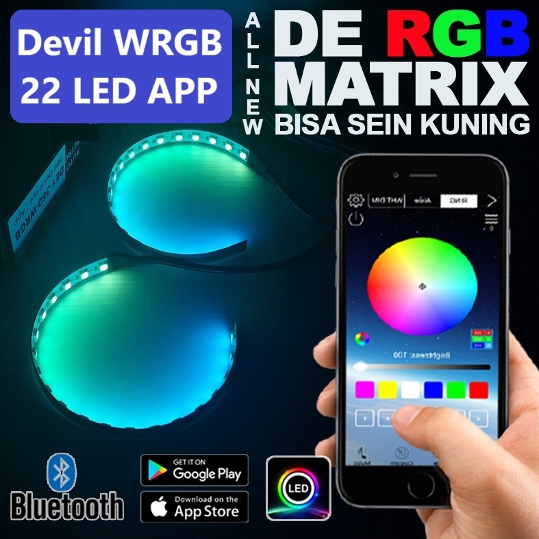 Jual Lampu LED DRL Devil Eye Demon 360 WRGB APP Welcome + RGB Matrix ...