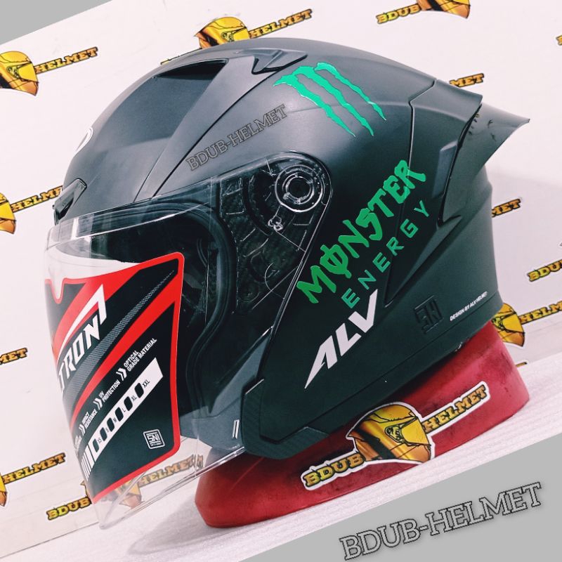 Jual Helm Alv Ultron Black Dof Monster Paket Ganteng Shopee Indonesia