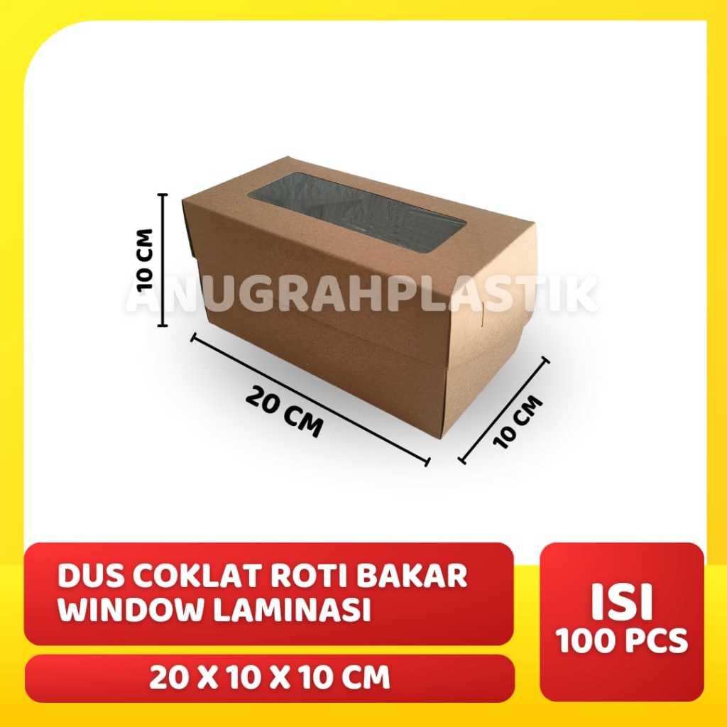 Jual Dus Coklat Roti Bakar Window Laminasi / Box Roti Bakar Windoe PER ...