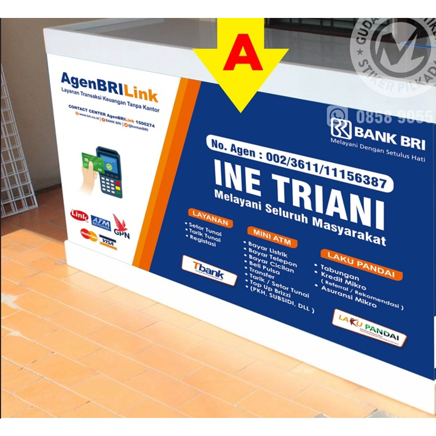 Jual BANNER FLEXY MEJA KASIR BRILINK MODEL 3 (CUSTOM NAMA AGEN TULIS DI ...