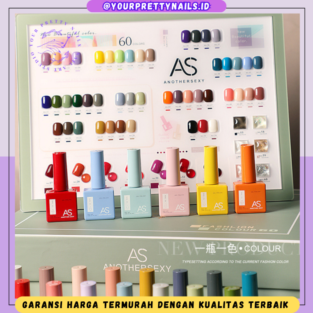 Jual AS 60 COLORS 1 SET NAIL POLISH UV GEL CAT KUKU GEL POLISH ANOTHER