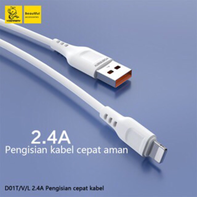 Jual Kabel Data Vdenmenv Cod Universal Micro Type C Lightning Pvc M Shopee Indonesia