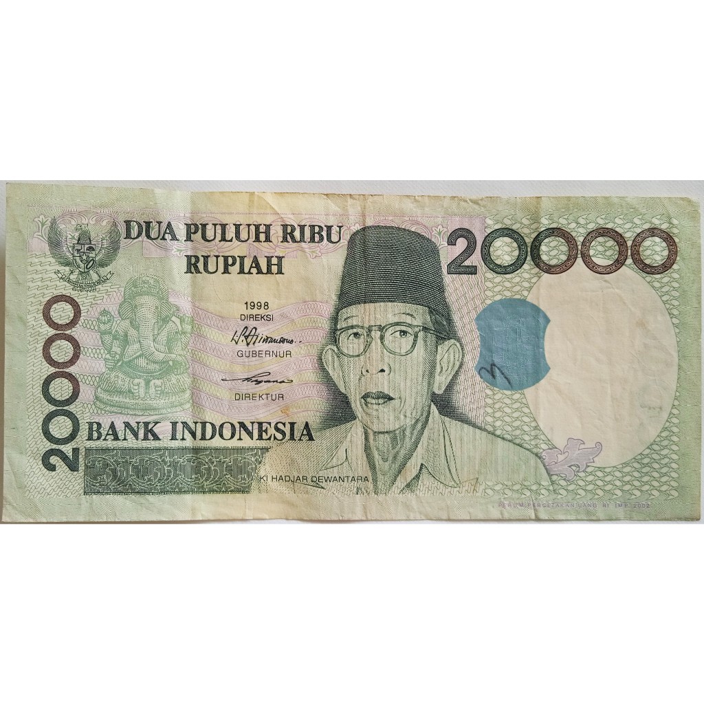 Jual Uang Kertas 20 ribu Rupiah Tahun 1998 Ki Hadjar Dewantara | Shopee ...
