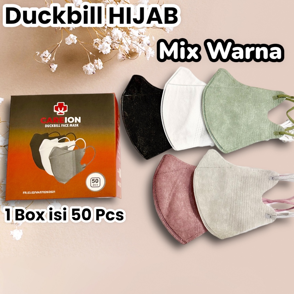 Jual Masker Duckbill Headloop / Duckbill Hijab Mix Warna 1 Box Isi 50 ...