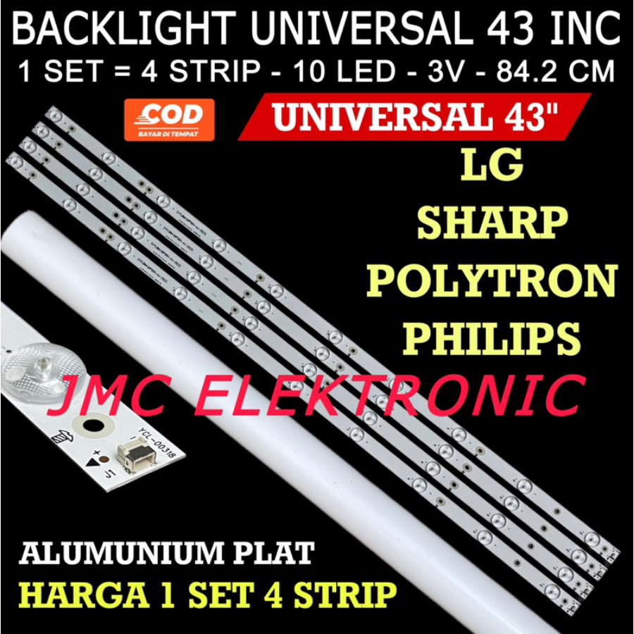Jual BACKLIGHT TV LED UNIVERSAL 43 INCH 10 LED 3 VOLT LAMPU LED TV 43 ...