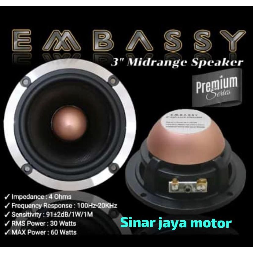 Jual Speaker Mobil Midrange MIddle Mid 3 Inch Embassy | Shopee Indonesia