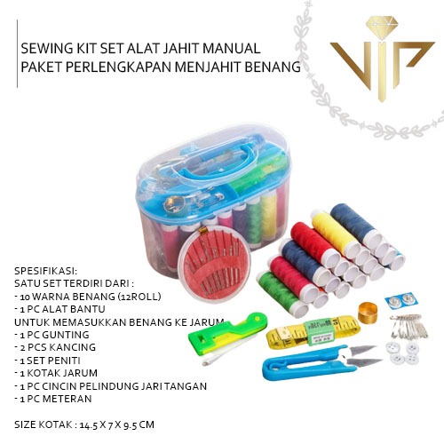 Jual VIP SEWING KIT SET ALAT JAHIT MANUAL PAKET PERLENGKAPAN MENJAHIT ...