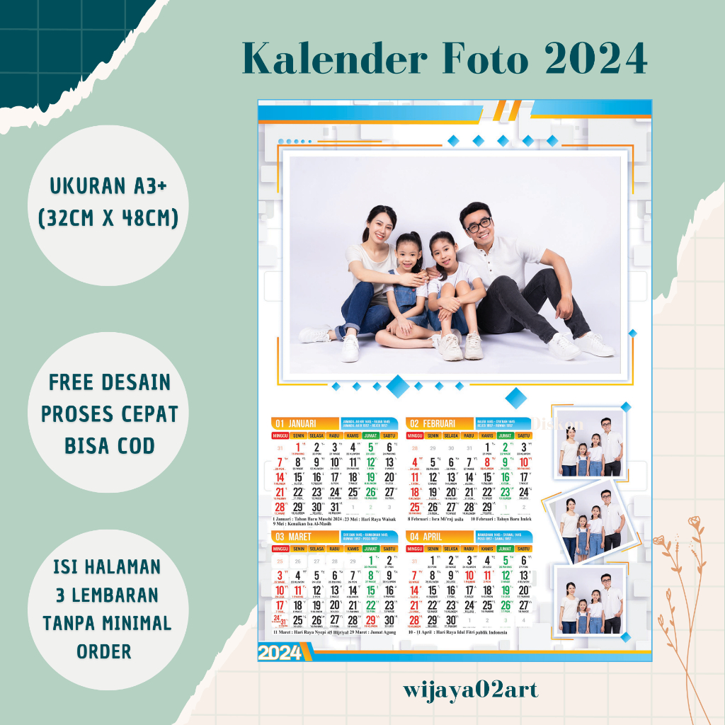 Jual Kalender Custom 2025 / Kalender Dinding 3 Lembaran | Shopee Indonesia