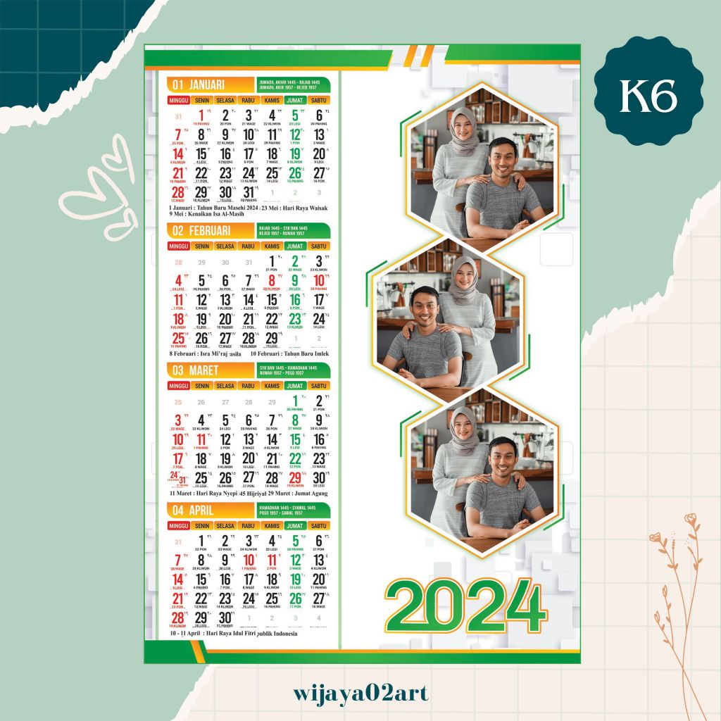 Jual Kalender Custom 2024 / Kalender Dinding 3 Lembaran | Shopee Indonesia